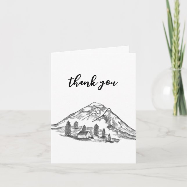 Black and white mountain note card (Anverso)