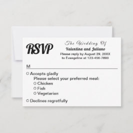 Black and White Wedding RSVP