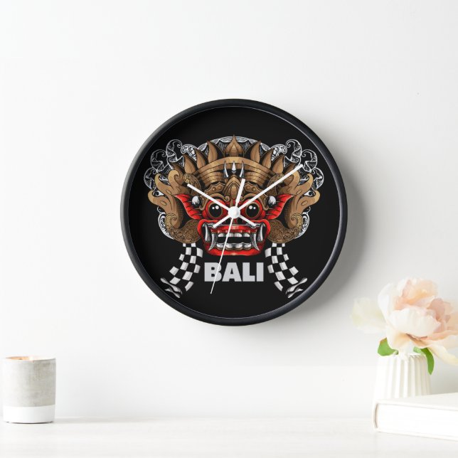 Black Barong Bali: Reloj de pared de tradición ete (Hogar)