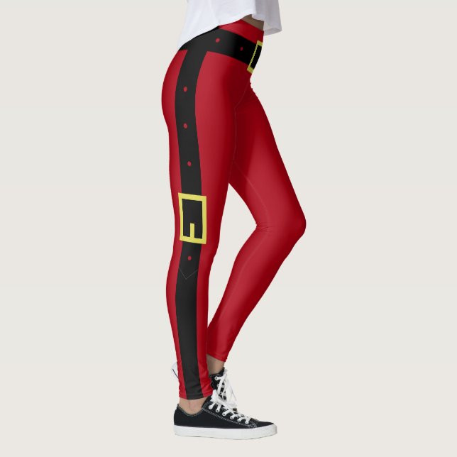 Black Belt Red Modern Navidades Regalo de Leggings (Derecha)