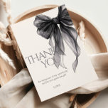 Black Bow Watercolor 18th Birthday Gracias Tarjeta<br><div class="desc">Black Bow Watercolor 18th Birthday Gracias Tarjeta</div>
