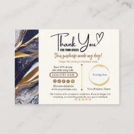 Black Brown Gold Gracias tarjeta de visita