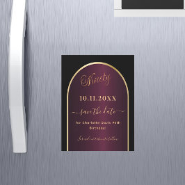 Black burgundy cumpleaños 90 Save the Date imnet