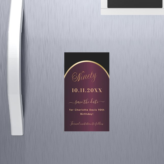 Black burgundy cumpleaños 90 Save the Date imnet (Subido por el creador)
