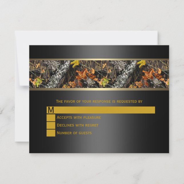 Black Camo Wedding RSVP (Anverso)