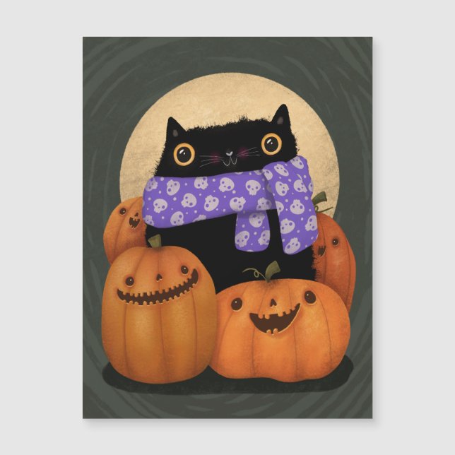 Black Cat Fall Season Happy Halloween (Anverso)