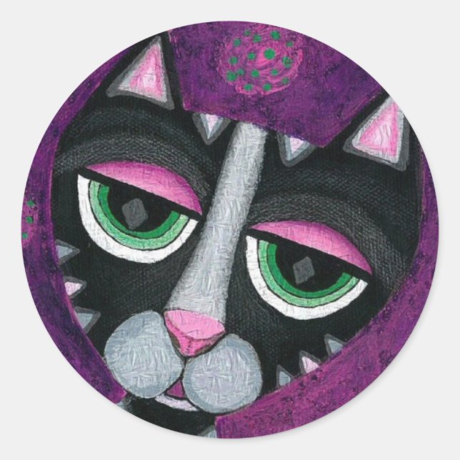 Black Cat & POlka Dots - pegatinas felinos (Anverso)