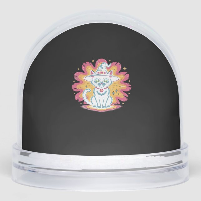 Black Cat with Psychedelic Flower Oversized T-Shir (Anverso)