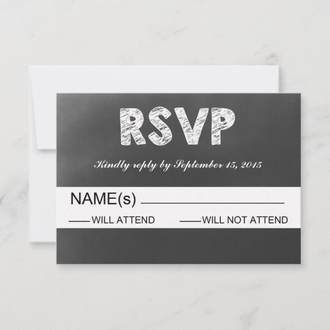 Black Chalkboard Wedding RSVP (Anverso)