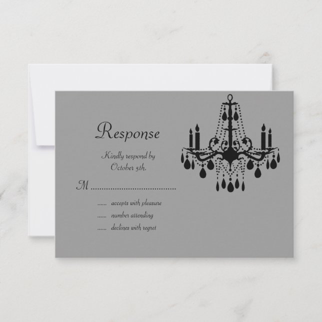 Black Chandelier and Bats RSVP (Anverso)