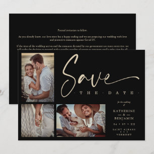 Black Chic Trendy Collage Wedding Covid19 3 Photos