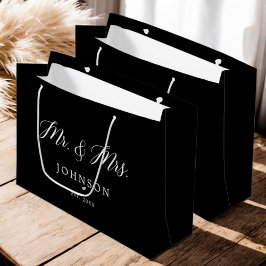 Black Classic Mr. y Mrs. Newlyweds Bolsa de regalo