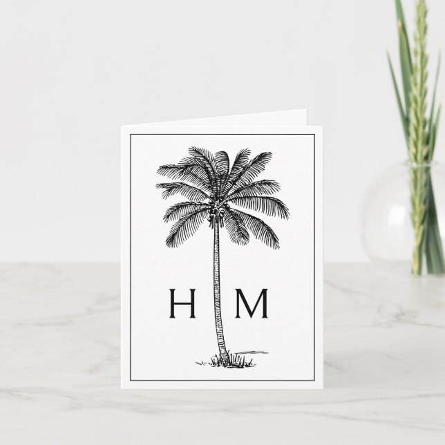 Black Coastal Palmetto Palm Monogram (Anverso)