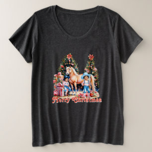 Black Cowgirl Winter Scene Horse Merry Christmas