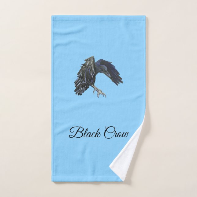 Black Crow Master of Time Personalized Sky Blue (Toalla de mano)