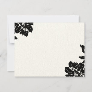 Black Damask Flower Wedding RSVP
