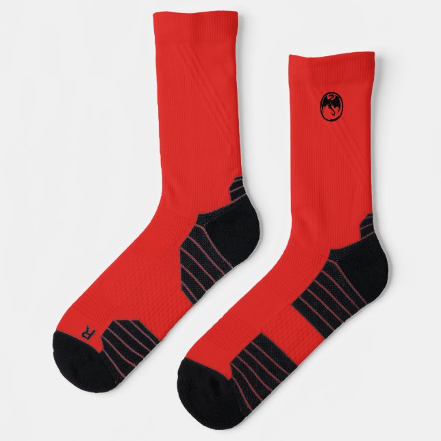 Black Dragon calcetines de alto rendimiento rojos (Izquierda)