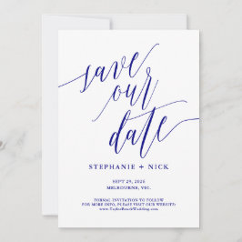 Black Elegant Script Invitación a la Marina Azul