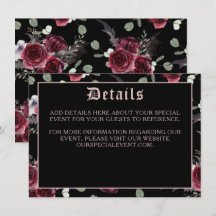 Black Elegic Bat Gótico y Tarjeta de Gabinete Rosa