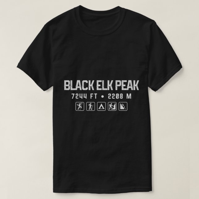 Black Elk Peak, camiseta de las montañas de Dakota (Diseño del anverso)