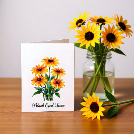 Black Eyed Susan Floral Blank Note Card