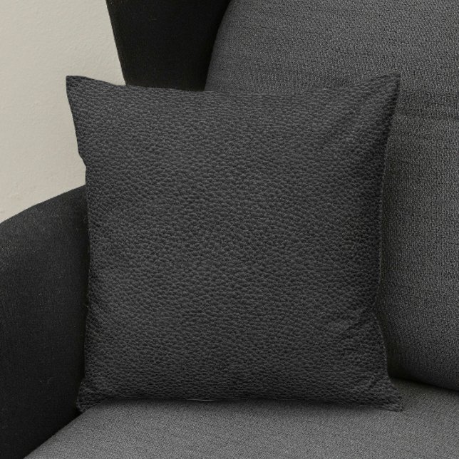Black Faux Leather Look Cojín decorativo (Subido por el creador)