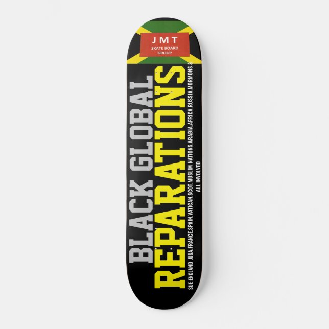 BLACK GLOBAL REPARATIONS Patineta (Anverso)