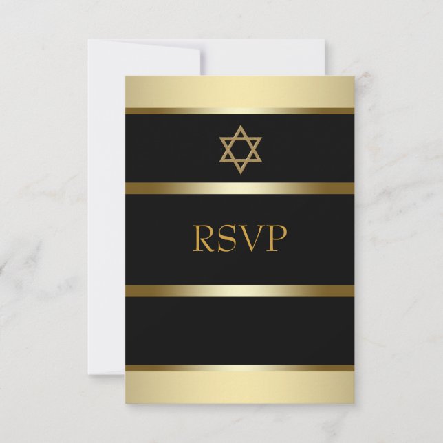 Black Gold Bar Mitzvah RSVP (Anverso)