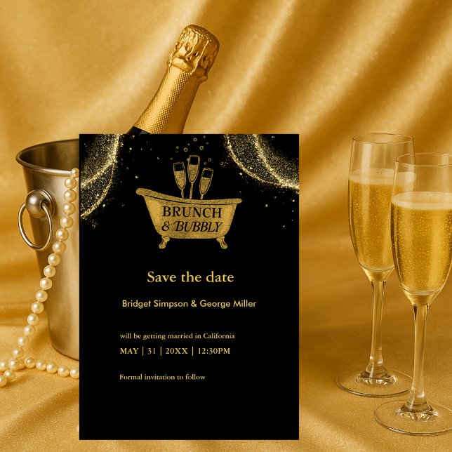 Black Gold Brunch & Bubbly Wedding salva la fecha (Subido por el creador)
