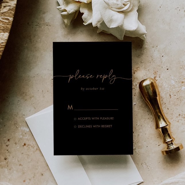 Black Gold Classic Wedding RSVP (Subido por el creador)