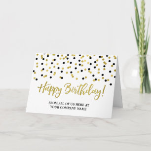 Black Gold Dots Business de la tarjeta de cumpleañ