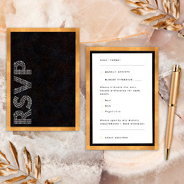 Black Gold Luxurious Wedding RSVP Alimentos Alergi