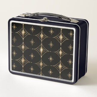 Black & Gold Luxury Geometric Lunchbox