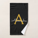 Black Gold Modern Script Girly Monograma Nombre<br><div class="desc">Planificador de monograma de escritura simple en negro y oro con nombre de bloc de notas en espiral. Esto hace que el dulce perfecto cumpleaños 16, boda, ducha de novia, aniversario, ducha de bebé o fiesta de soltera sea regalo para alguien que ama el lujo glam y los estilos de...</div>