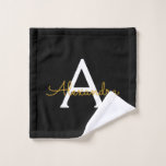 Black Gold Modern Script Girly Monograma Nombre<br><div class="desc">Planificador de monograma de escritura simple en negro y oro con nombre de bloc de notas en espiral. Esto hace que el dulce perfecto cumpleaños 16, boda, ducha de novia, aniversario, ducha de bebé o fiesta de soltera sea regalo para alguien que ama el lujo glam y los estilos de...</div>