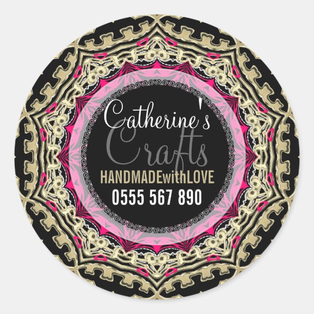Black+Gold Pink: Pegatina de productos empresarial (Anverso)