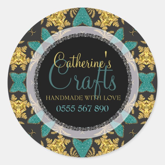 Black+Gold Sparkle + Pegatina de productos para em (Anverso)