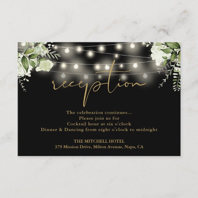 Black Gold String ilumina la recepción de la boda  (Anverso)