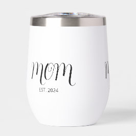 Black Graceful Script Established New Mom