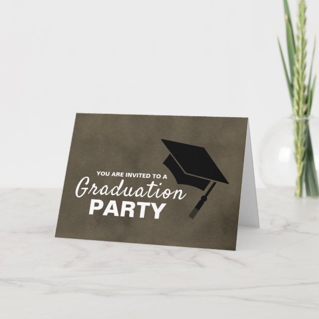 Black Grad Cap, invitación a la fiesta de graduaci (Anverso)