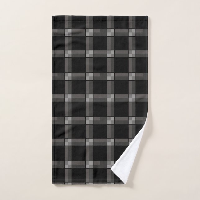 Black Gray Check (Toalla de mano)