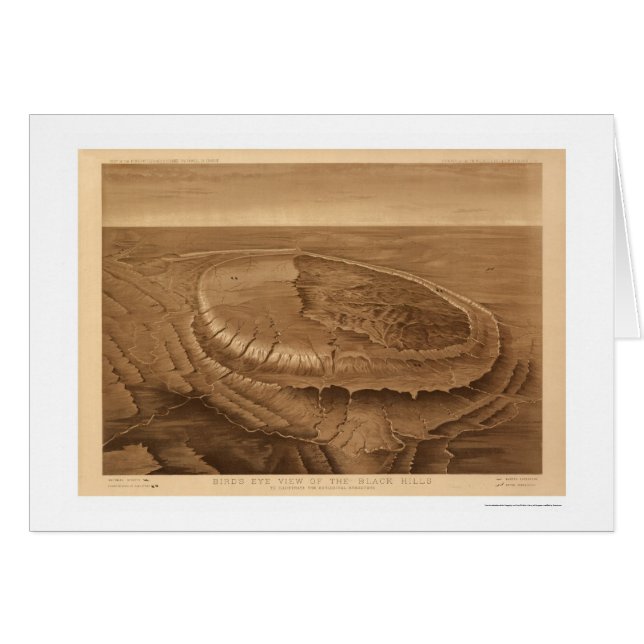 Black Hills de la opinión 1880 de Dakota Birdseye (Anverso (Horizontal))