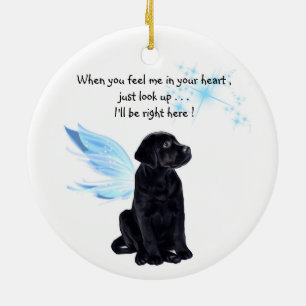 Black Lab Angel - Ornamento conmemorativo de Navid