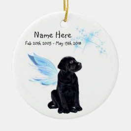 Black Lab Angel - Ornamento conmemorativo de Navid