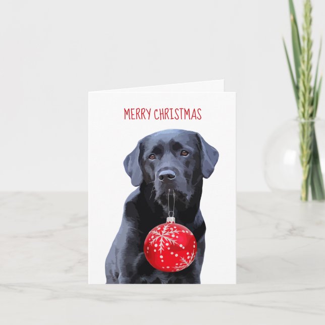 Black Lab Feliz Navidad - Labrador Perro Cute (Anverso)