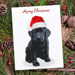 Black Lab Santa - Feliz Navidad - Perro Labrador<br><div class="desc">Envía saludos de Navidad con esta adorable postal de Papá Noel Negro de Feliz Navidad. Regreso: Feliz Navidad ~ Que tu temporada navideña esté llena de amor, risas y alegría. Feliz Navidad y Feliz Año Nuevo. Personaliza con tu apellido y los nombres de los miembros de tu familia . Esta...</div>