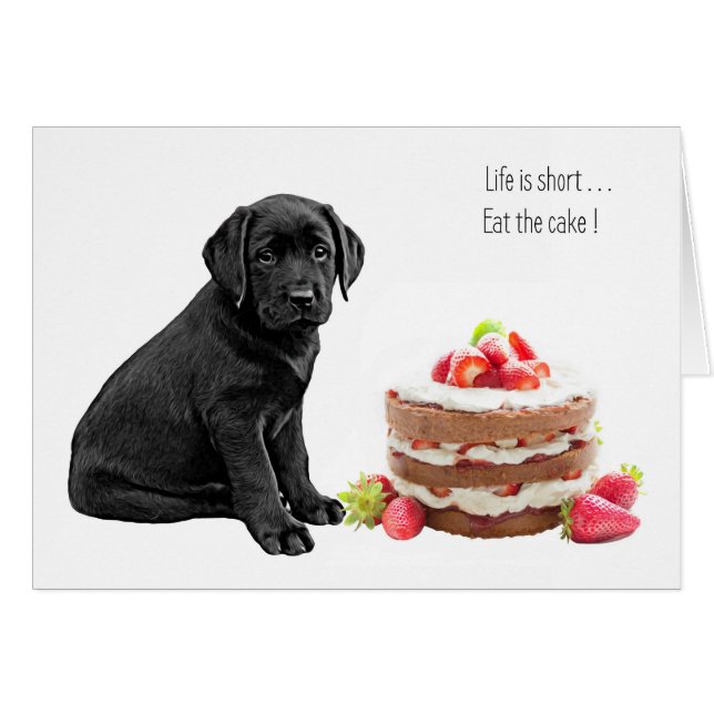 Black Lab Tarjeta de todas las ocasiones - Cumplea (Anverso (Horizontal))
