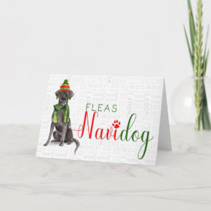 Black Labrador Divertidas Pulgas Navidog Navidad