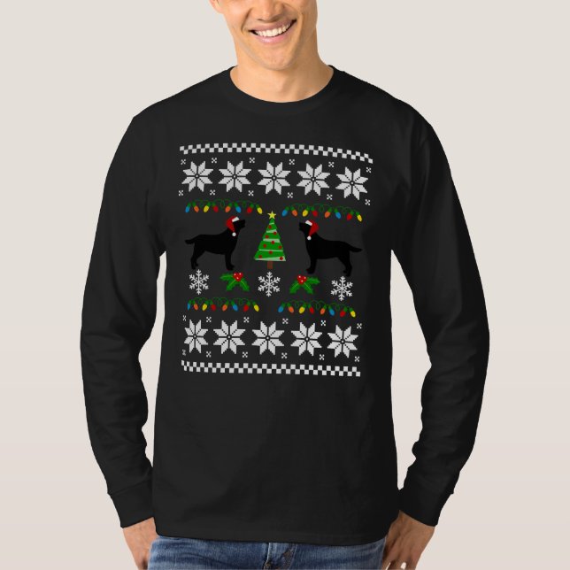 Black Labrador Happy Navidades Sweater Pattern (Anverso)