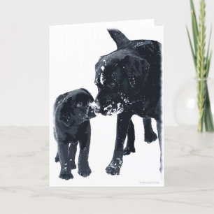Black Labrador Love - Tarjeta de Navidades